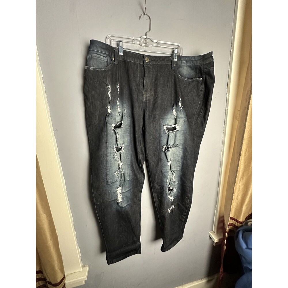 Indigo Thread Company Frayed Flare Blue Jeans 24W